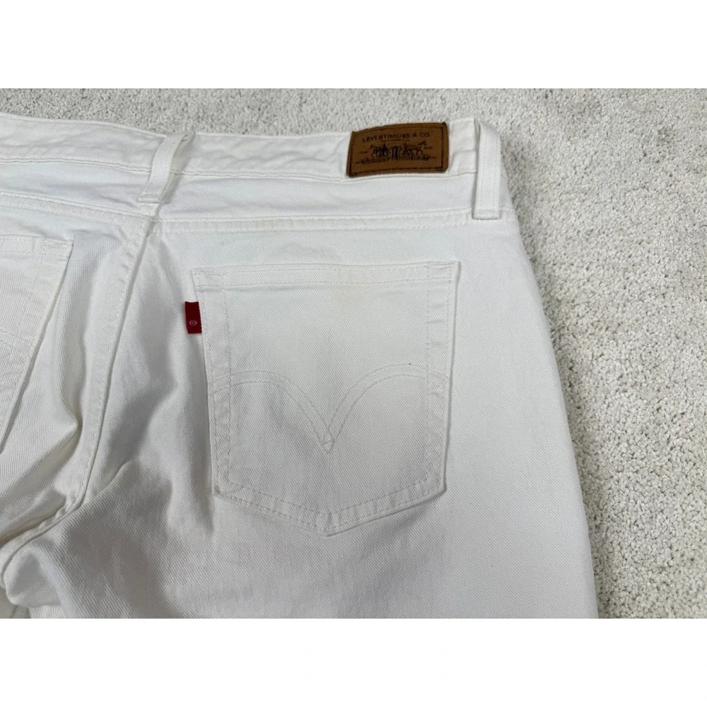 LEVI'S Women's 545 Low Rise Boot Cut White Denim Jeans Sz 8M (30x28) #1439